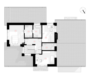 "Egija" ir divstāvu vienslīpju jumta māja ar 4 istabām, piemērota ģimenei ar 4-5 cilvēkiem.