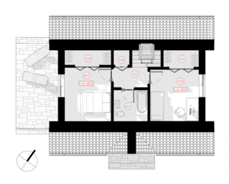 "Arnis"- vienstāvu dzīvojamā māja ar  divslīpju jumtu, vienkāršu un ērtu plānojumu