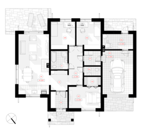 Ekonomiskas un kompaktas vienstāvu mājas projekts "Laura" | NPS Projektai