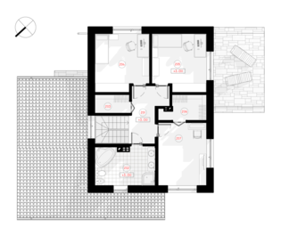 "Ģinta" ir vienstāvu dzīvojamā māja ar mansardu, platības ziņā nedaudz lielāka kā 160 m2