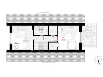 Mājas projekts "Eduards" izceļas ar oriģinālo plānojumu un dizaina risinājumiem