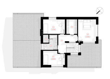 Mājas projekts "Elmārs" ir divstāvīga dzīvojamā māja ar plašu garāžu