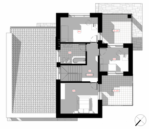 "Andis" ir mājas projekts ar nelielu kopējo platību - 178,70 m2 - ar garāžu diviem spēkratiem un dzīvojamo māju ar trim istabām, kas paredzēta ģimenei ar 3-4 cilvēkiem