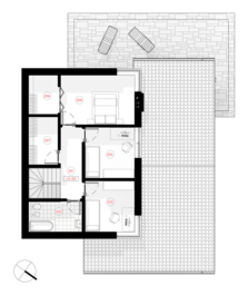 Vienstāvīga dzīvojamā māja ar mansardu un trim istabām piemērota ģimenei ar 4-5 cilvēkiem