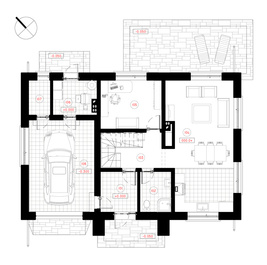 Ekonomiska, estētiski pievilcīga, A + energoefektivitātes klases divstāvu dzīvojamā māja ar četrām istabām 4-5 cilvēku ģimenei