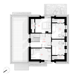 "Pēteris" 'ir divstāvu mājas projekts ar garāžu vienam spēkratam un četrām istabām