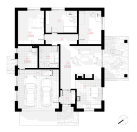 Vienstāvīga dzīvojamā mājas ar trim istabām un garāžu diviem spēkratiem piemērota ģimenei ar 4-5 personām